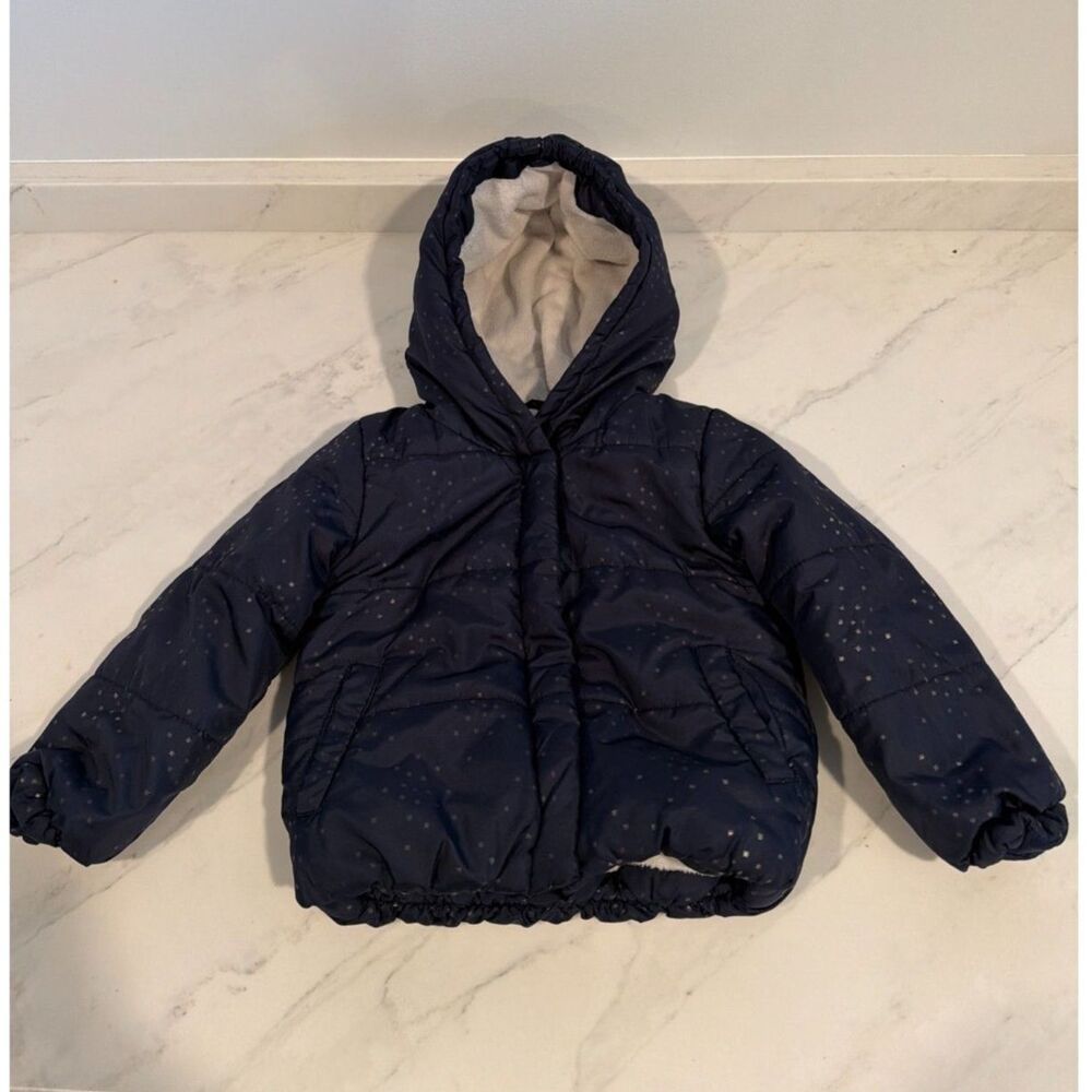 C&C California Baby Size 18 Month Navy Quilted Winter Snow Full Zip Jacket EUC